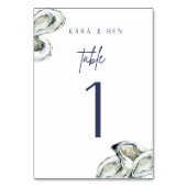 Table Numéro de tableau du Mariage d'huîtres aquarelle (Dos)