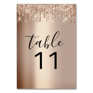 Table Numéro de tableau Effet de Parties scintillant Ros