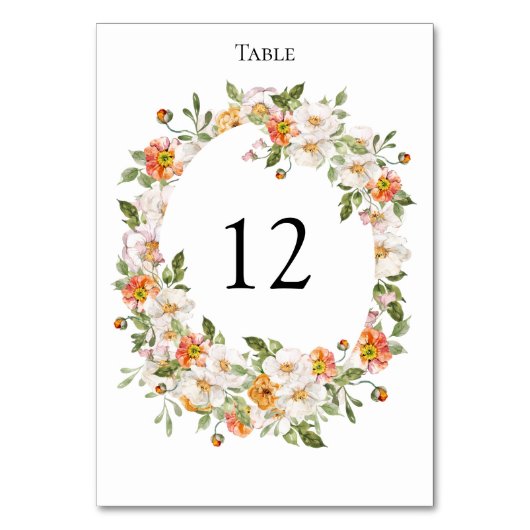Table Numéro de tableau Événement du mariage floral bota (Par défaut)
