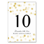 Table Numéro de tableau Faux Gold Foil Parties scintilla (Dos)
