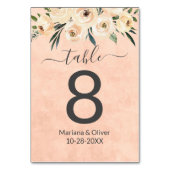 Table Numéro de tableau Floral Beige PEach (Dos)