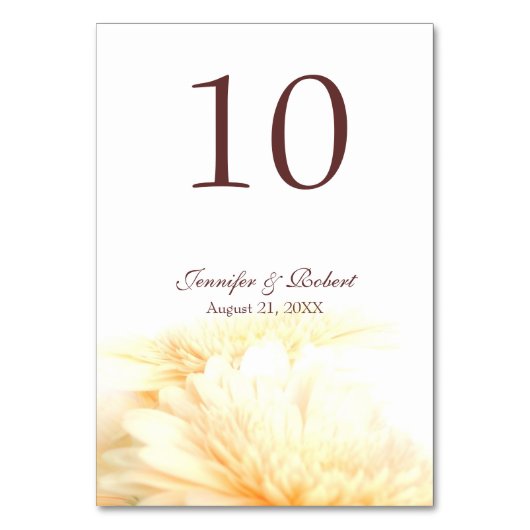 Table Numéro de tableau Floral d'or (Par défaut)