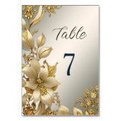 Table Numéro de tableau Floral d'or (Dos)