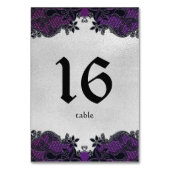 Table Numéro de tableau Floral noir et pourpre (Dos)