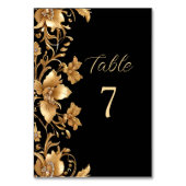 Table Numéro de tableau Floral Orné Noir Or (Dos)