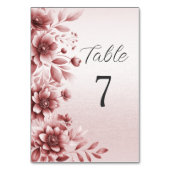 Table Numéro de tableau Floral Rose Dusty (Dos)