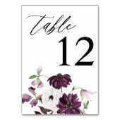 Table Numéro de tableau Floral violet et blanc (Dos)