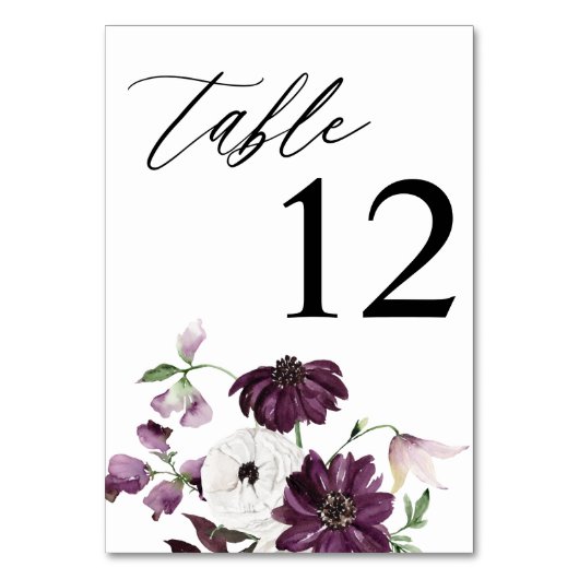 Table Numéro de tableau Floral violet et blanc (Par défaut)