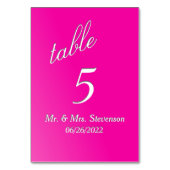 Table Numéro de tableau Fuchsia (Dos)