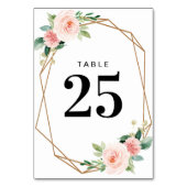 Table Numéro de tableau géométrique rose aquarelle (Dos)