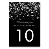 Table Numéro de tableau Glam de minuit en argent (Dos)
