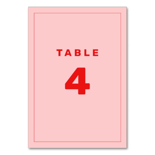 Table Numéro de tableau inspiré de Wes Anderson rose et  (Par défaut)