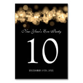 Table Numéro de tableau Jour de la Soirée Gold Bokeh Lig (Dos)