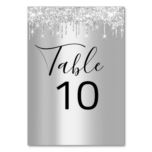 Table Numéro de tableau Lecteurs d'argent gris noir Gris (Dos)