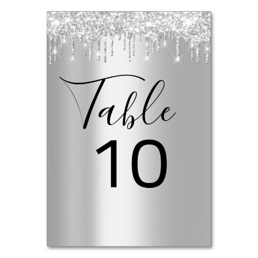 Table Numéro de tableau Lecteurs d'argent gris noir Gris (Par défaut)