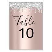 Table Numéro de tableau Lecteurs d'argent gris noir Rose (Dos)
