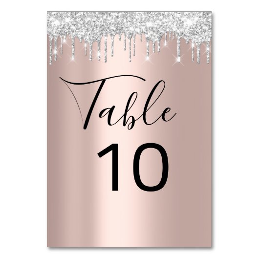 Table Numéro de tableau Lecteurs d'argent gris noir Rose (Par défaut)