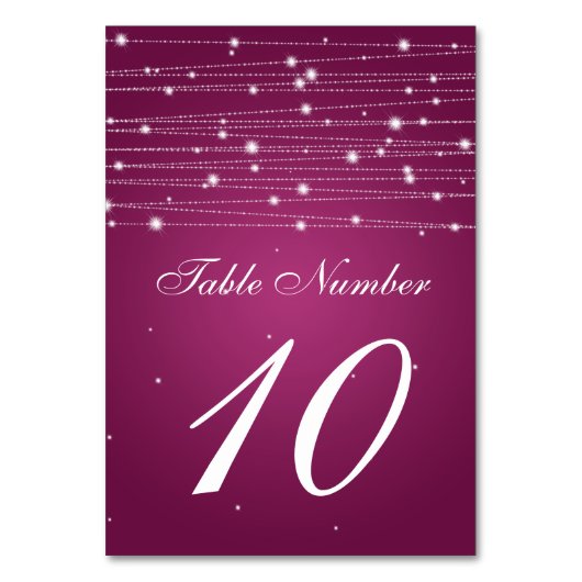 Table Numéro de tableau Lignes étincelantes rose (Par défaut)