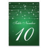 Table Numéro de tableau Lignes étincelantes vert émeraud (Dos)