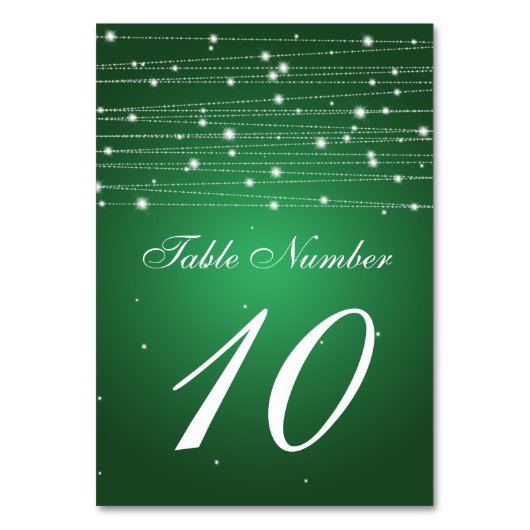 Table Numéro de tableau Lignes étincelantes vert émeraud (Par défaut)