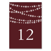 Table Numéro de tableau - Lumières de Marsala Twinkle (Dos)