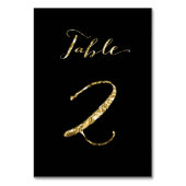 Table Numéro de tableau mariage Black Gold Foil No 2 (Dos)