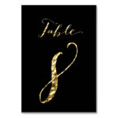 Table Numéro de tableau mariage Black Gold Foil No 8 (Dos)