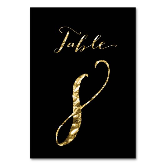 Table Numéro de tableau mariage Black Gold Foil No 8 (Par défaut)