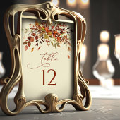 Table Numéro de tableau Mariage d'aquarelle d'automne