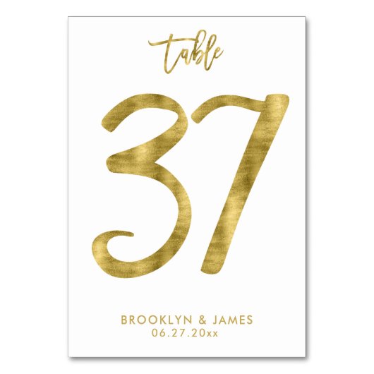 Table Numéro de tableau mariage Effet d'huile d'or Numér (Par défaut)