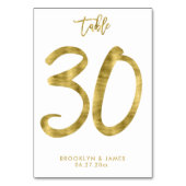 Table Numéro de tableau mariage Effet d'huile d'or Numér (Dos)
