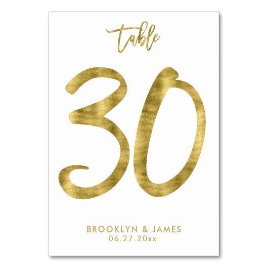 Table Numéro de tableau mariage Effet d'huile d'or Numér (Par défaut)