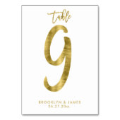 Table Numéro de tableau mariage Effet d'huile d'or Numér (Dos)