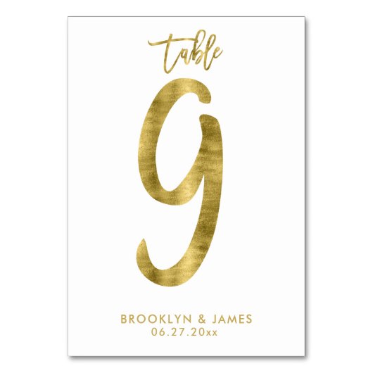 Table Numéro de tableau mariage Effet d'huile d'or Numér (Par défaut)