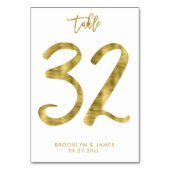 Table Numéro de tableau mariage Effet d'huile d'or Numér (Dos)