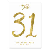 Table Numéro de tableau mariage Effet d'huile d'or Numér (Dos)