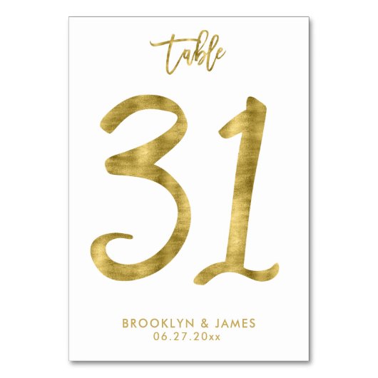 Table Numéro de tableau mariage Effet d'huile d'or Numér (Par défaut)