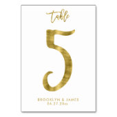 Table Numéro de tableau mariage Effet d'huile d'or Numér (Dos)