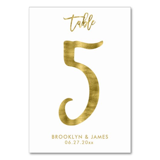 Table Numéro de tableau mariage Effet d'huile d'or Numér (Par défaut)