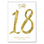 Table Numéro de tableau mariage Effet d'huile d'or Numér (Dos)