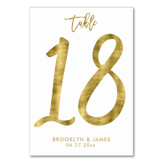 Table Numéro de tableau mariage Effet d'huile d'or Numér (Par défaut)