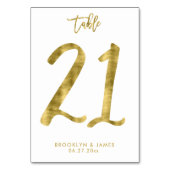 Table Numéro de tableau mariage Effet d'huile d'or Numér (Dos)