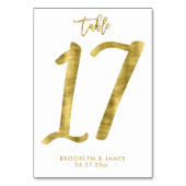 Table Numéro de tableau mariage Effet d'huile d'or Numér (Dos)