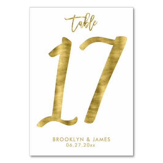 Table Numéro de tableau mariage Effet d'huile d'or Numér (Par défaut)