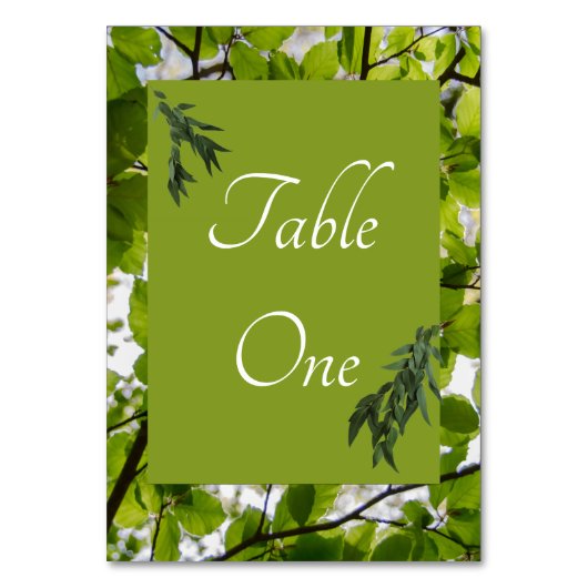 Table Numéro de tableau Mariage Feuille vert (Par défaut)
