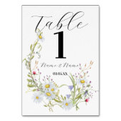 Table Numéro de tableau Mariage Fleurs sauvages Printemp (Dos)