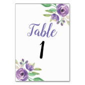 Table Numéro de tableau Mariage Jardin Fleur violet Flor (Dos)