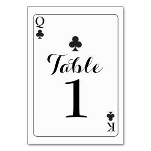 Table Numéro de tableau Mariage K Q Ace Clubs Jouer des 