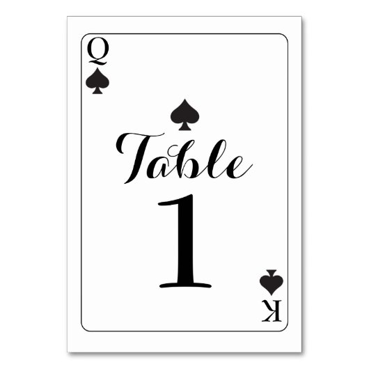 Table Numéro de tableau Mariage K Q Ace Pique Lecture Ca (Par défaut)
