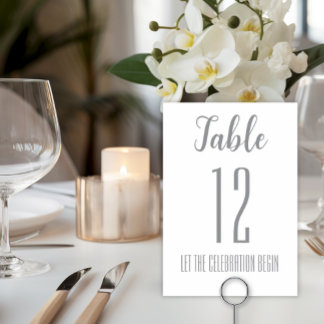 Table Numéro de tableau Mariage minimaliste moderne